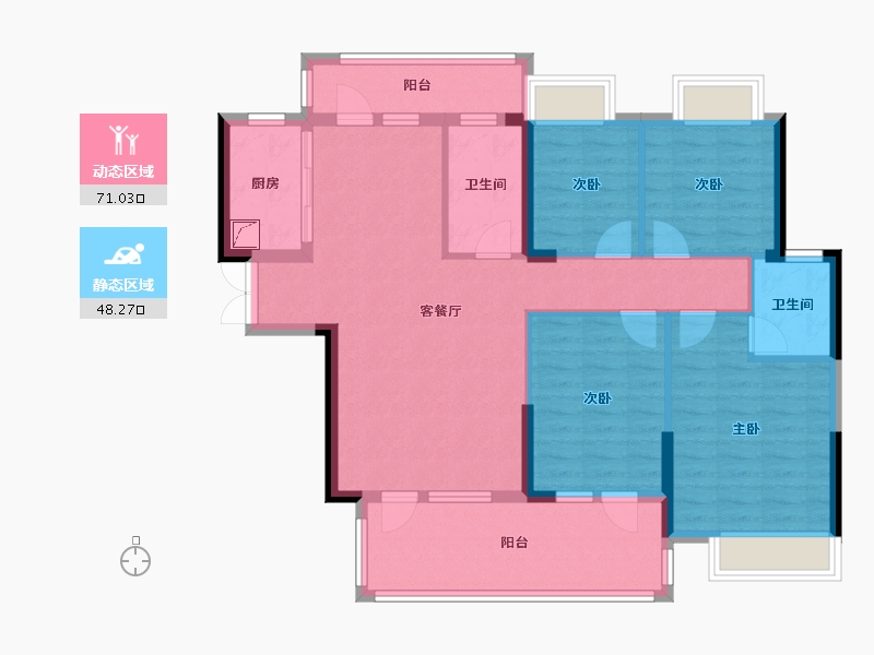 湖北省-武汉市-德雅国际城-106.62-户型库-动静分区