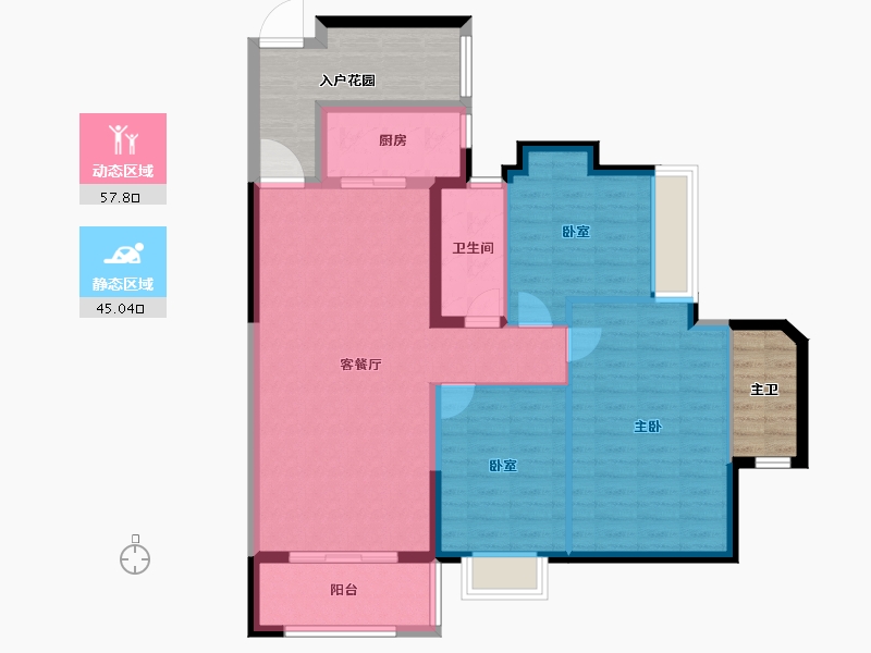 广东省-佛山市-东湖洲豪园-107.45-户型库-动静分区