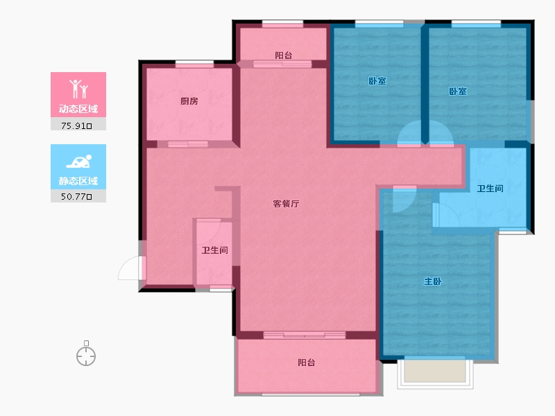 陕西省-西安市-元熙樾府-113.06-户型库-动静分区