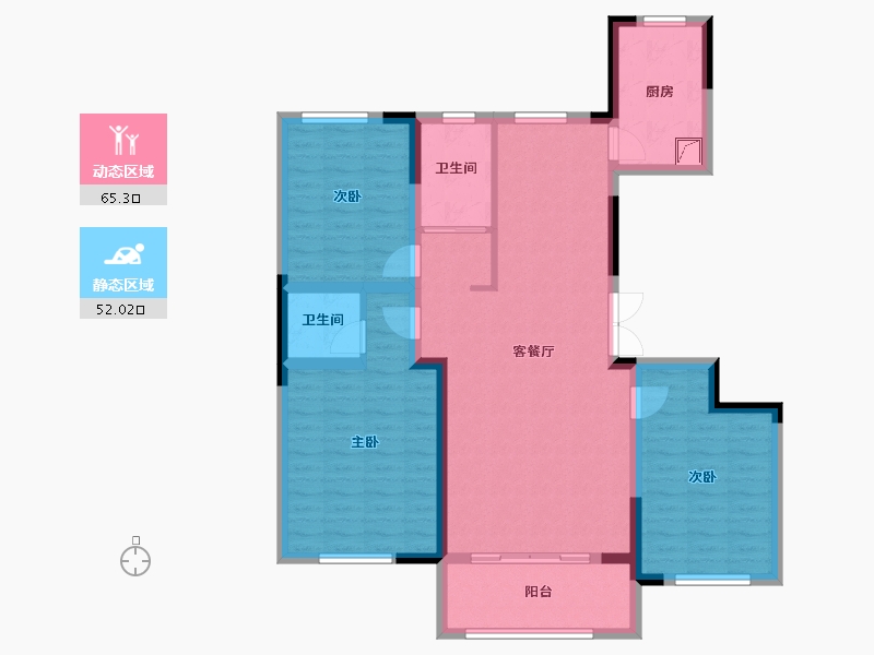 江苏省-连云港市-明珠书香苑-105.00-户型库-动静分区