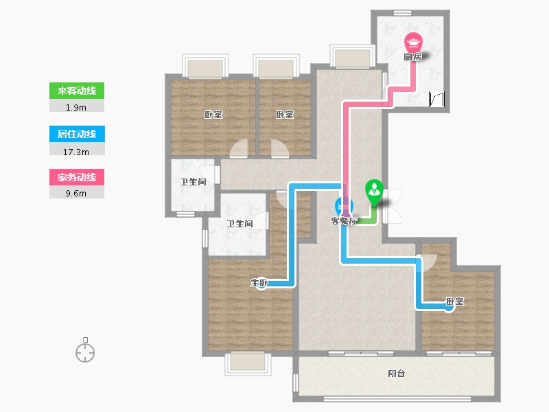 湖北省-武汉市-​融创中心武汉壹号院-138.03-户型库-动静线