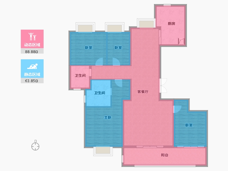 湖北省-武汉市-​融创中心武汉壹号院-138.03-户型库-动静分区