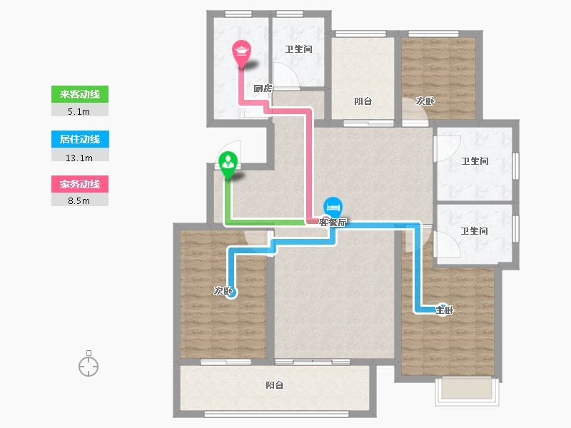 山东省-潍坊市-—象澜湾-132.13-户型库-动静线