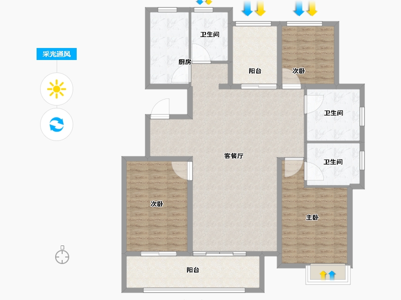 山东省-潍坊市-—象澜湾-132.13-户型库-采光通风