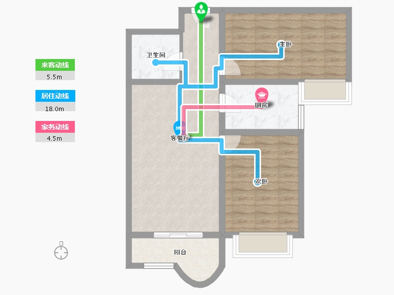 陕西省-西安市-云溪东境-69.06-户型库-动静线