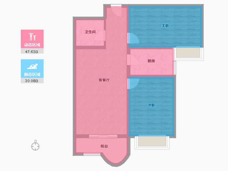 陕西省-西安市-云溪东境-69.06-户型库-动静分区