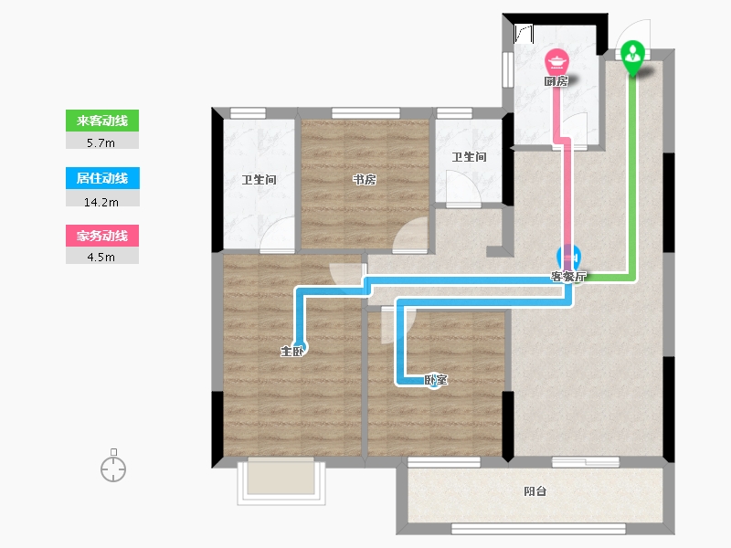 湖北省-武汉市-宝业星毓府-84.31-户型库-动静线