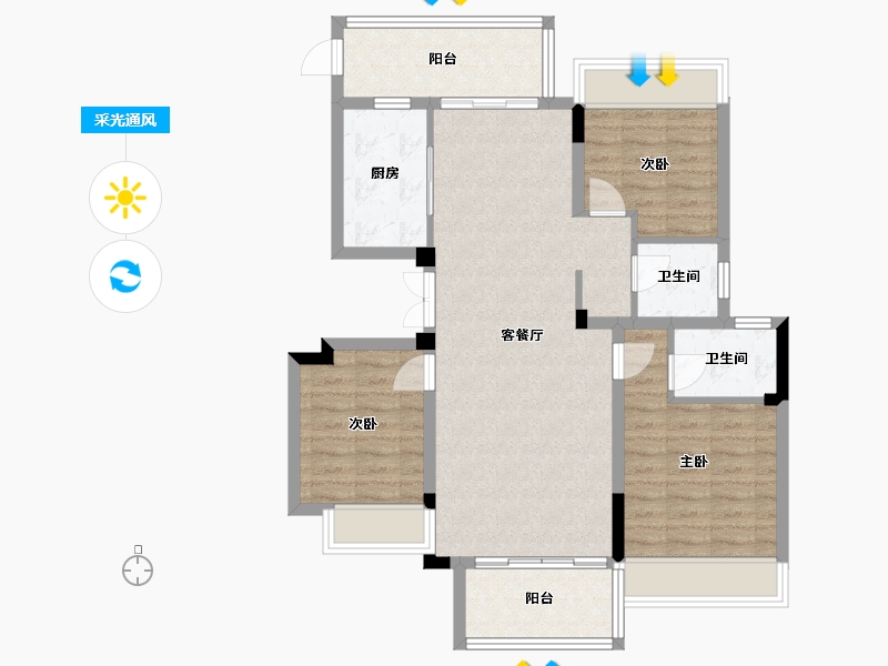 河南省-信阳市-半山学府-90.00-户型库-采光通风