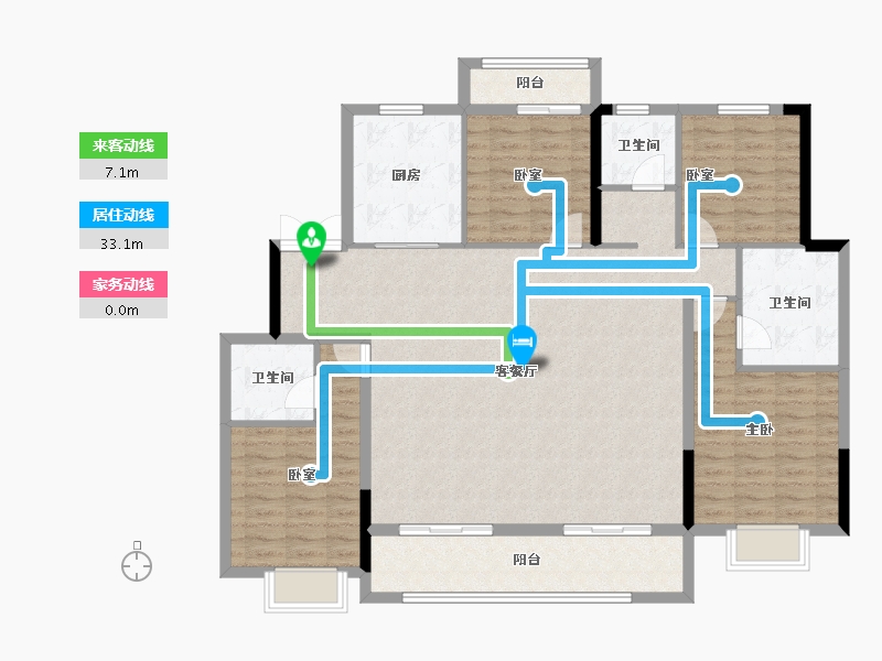 湖南省-长沙市-澳海望洲府-135.15-户型库-动静线