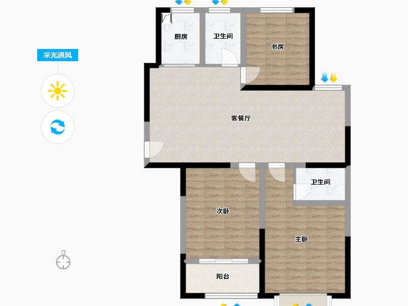 山东省-济宁市-幸福街小区-100.00-户型库-采光通风