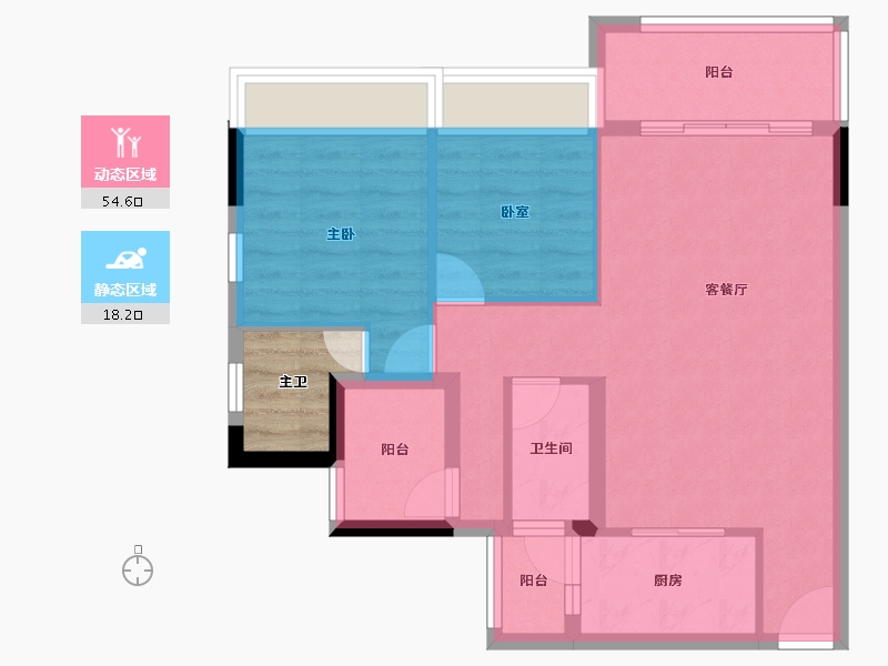 广东省-佛山市-乐翠轩-68.01-户型库-动静分区