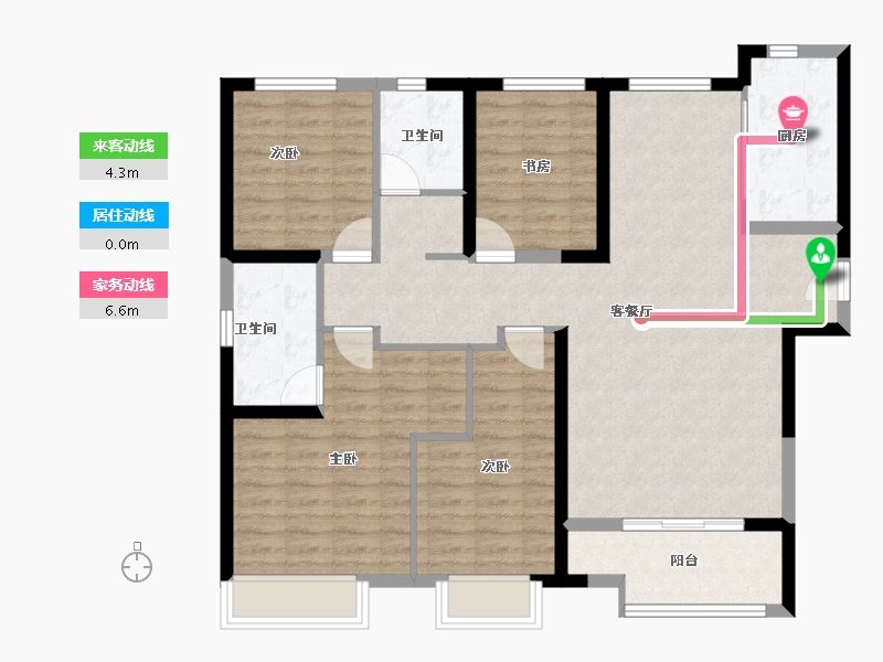 陕西省-西安市-当代境MOMΛ-108.96-户型库-动静线