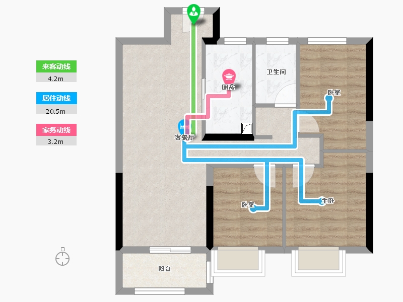 湖北省-武汉市-孔雀城航天府-67.77-户型库-动静线