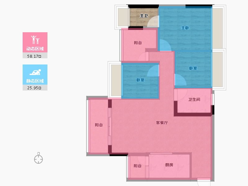 广东省-佛山市-乐翠轩-77.60-户型库-动静分区