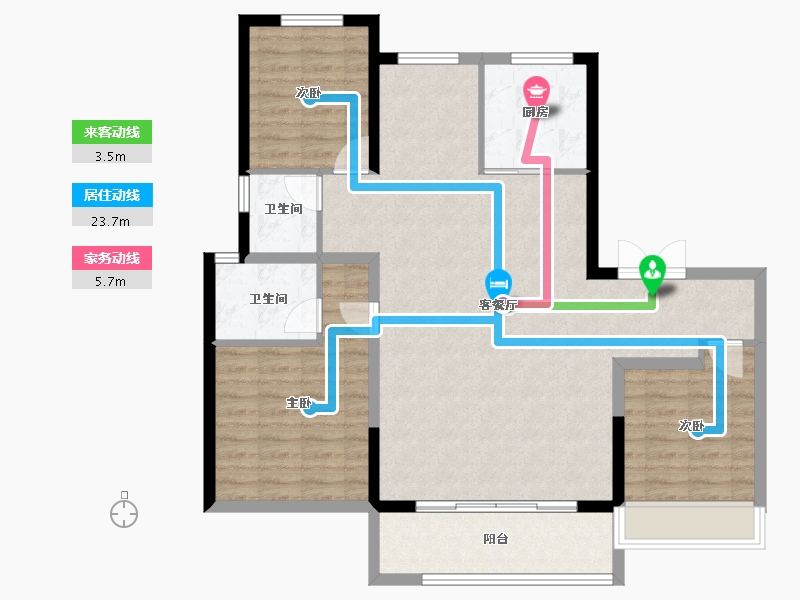 陕西省-西安市-招商央畔-104.57-户型库-动静线