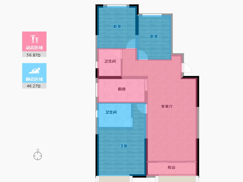 陕西省-西安市-华润置地紫云府-93.01-户型库-动静分区