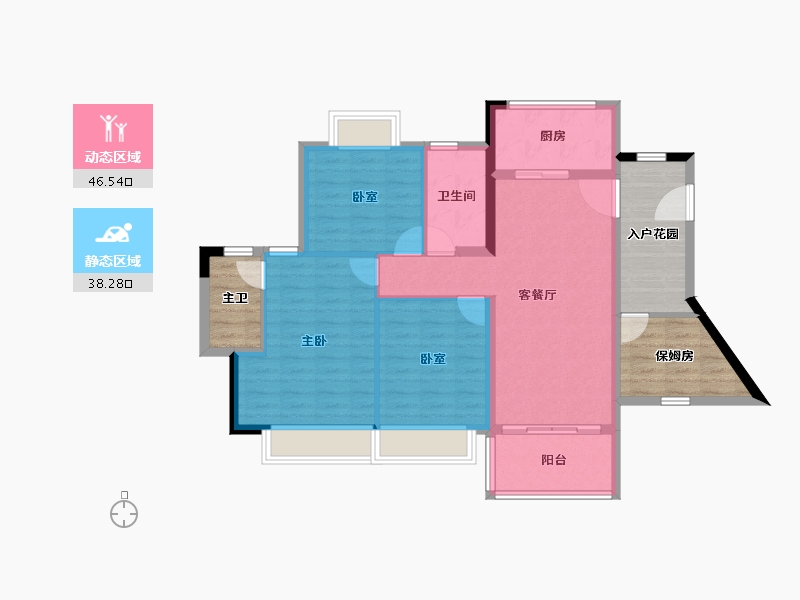 广东省-佛山市-东湖洲豪园-94.66-户型库-动静分区