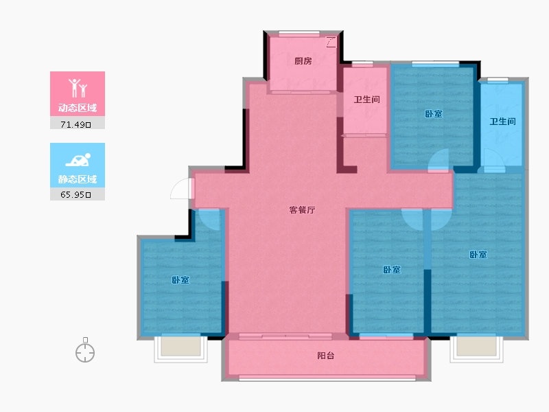 山东省-潍坊市-金鼎世家-123.21-户型库-动静分区