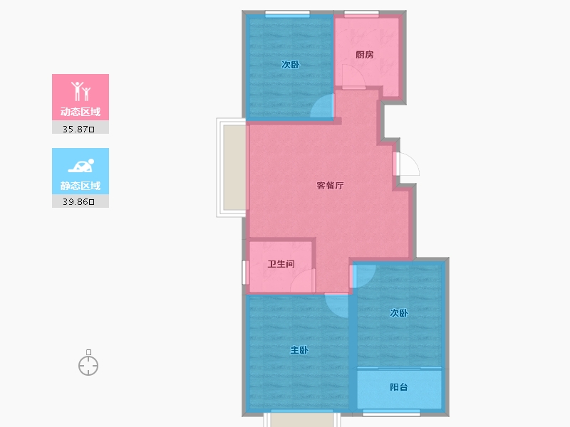 山东省-潍坊市-—象澜湾-67.78-户型库-动静分区