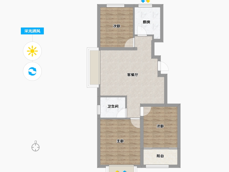 山东省-潍坊市-—象澜湾-67.78-户型库-采光通风