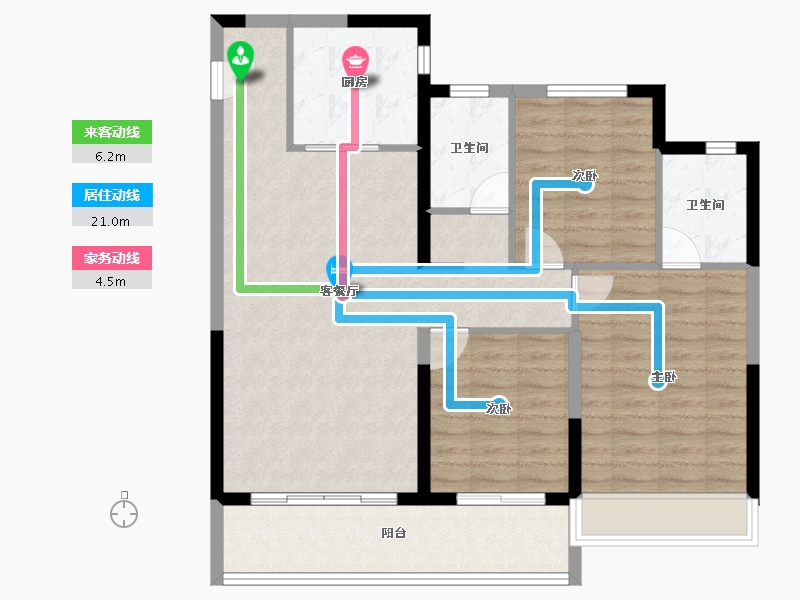 陕西省-西安市-招商央畔-96.67-户型库-动静线