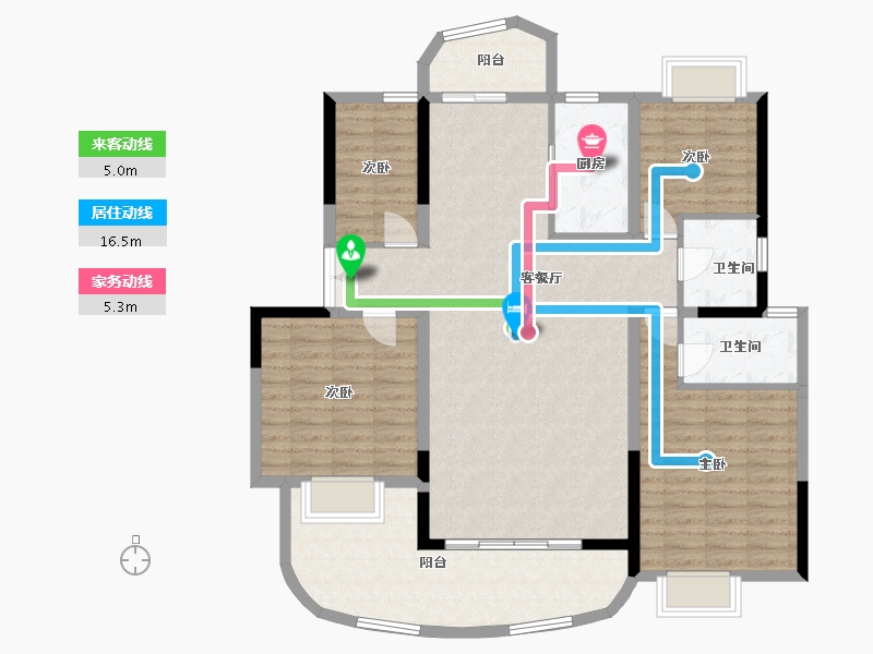 云南省-西双版纳傣族自治州-曼城-128.00-户型库-动静线