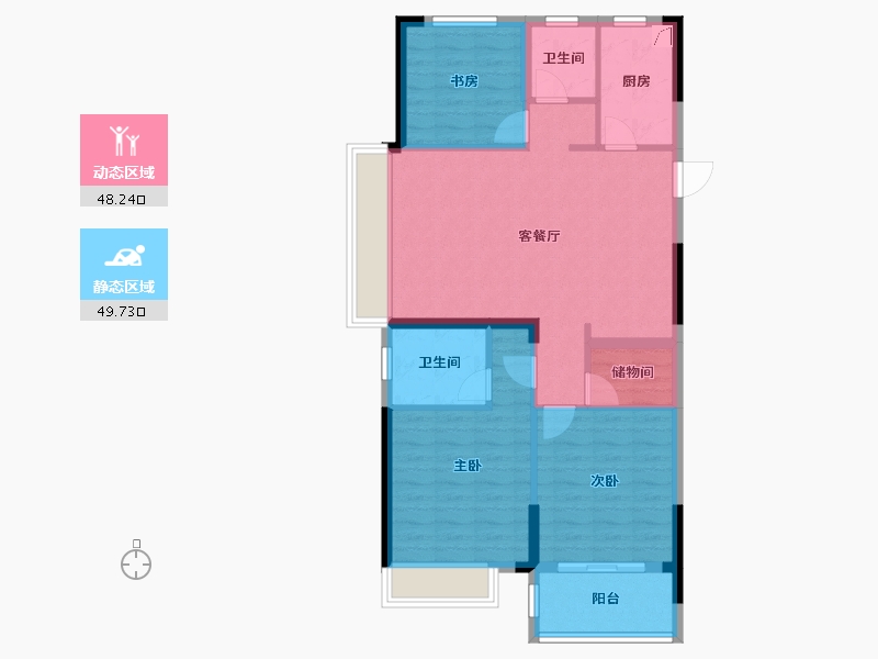 浙江省-绍兴市-云熙望府-88.00-户型库-动静分区