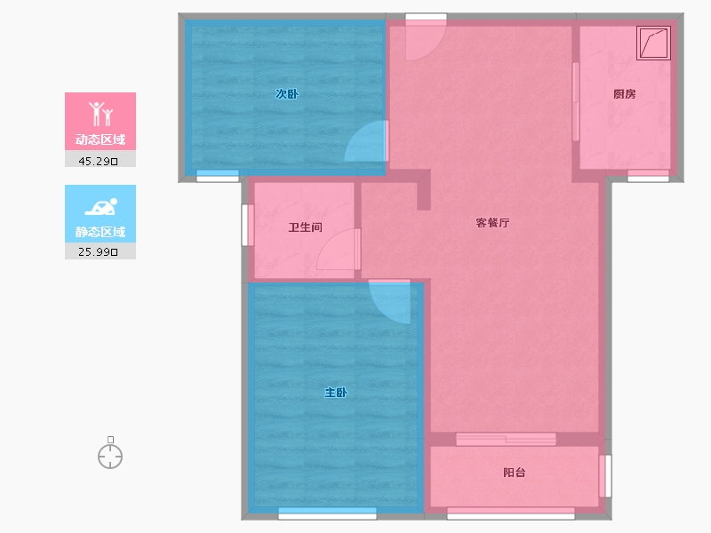 湖北省-武汉市-海林康桥官邸-63.45-户型库-动静分区