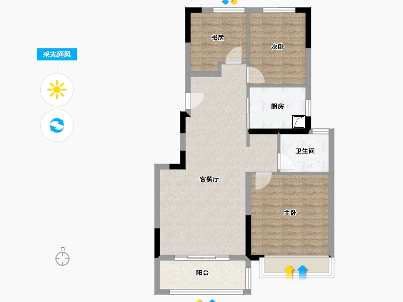 江苏省-无锡市-宝龙TOD未来新城-81.05-户型库-采光通风