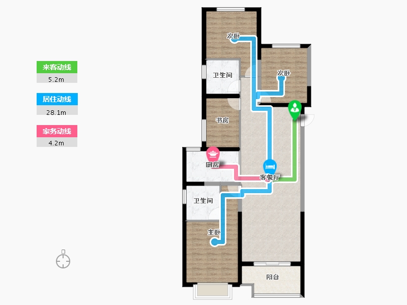 陕西省-西安市-领航悦宸-107.20-户型库-动静线