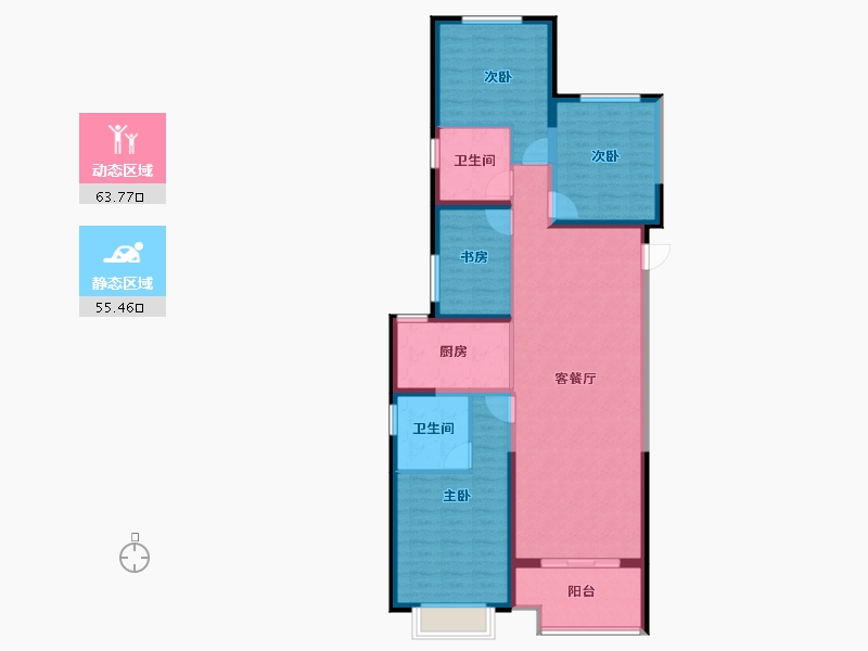 陕西省-西安市-领航悦宸-107.20-户型库-动静分区