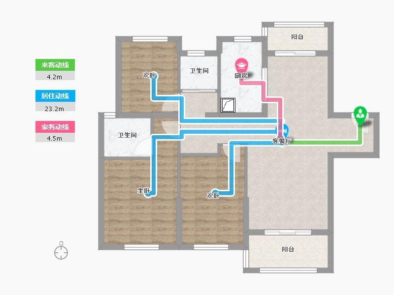 湖北省-武汉市-海林康桥官邸-91.00-户型库-动静线