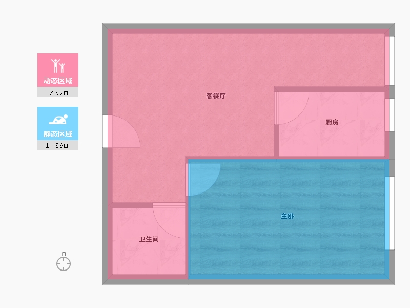 陕西省-西安市-当代宏府MOMA-37.75-户型库-动静分区