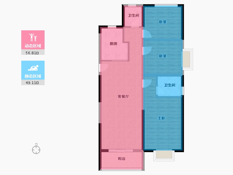 河南省-郑州市-融侨悦城-95.20-户型库-动静分区