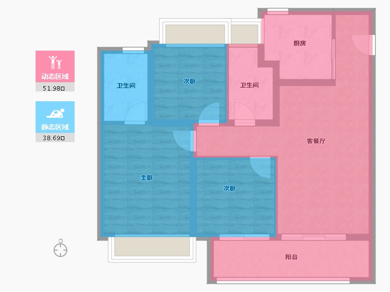 江苏省-无锡市-大华公园城市-80.96-户型库-动静分区