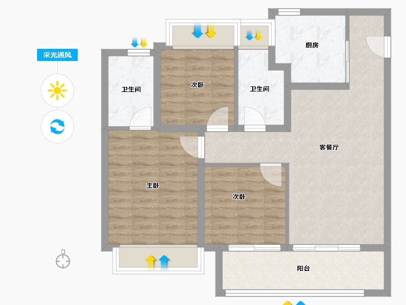 江苏省-无锡市-大华公园城市-80.96-户型库-采光通风