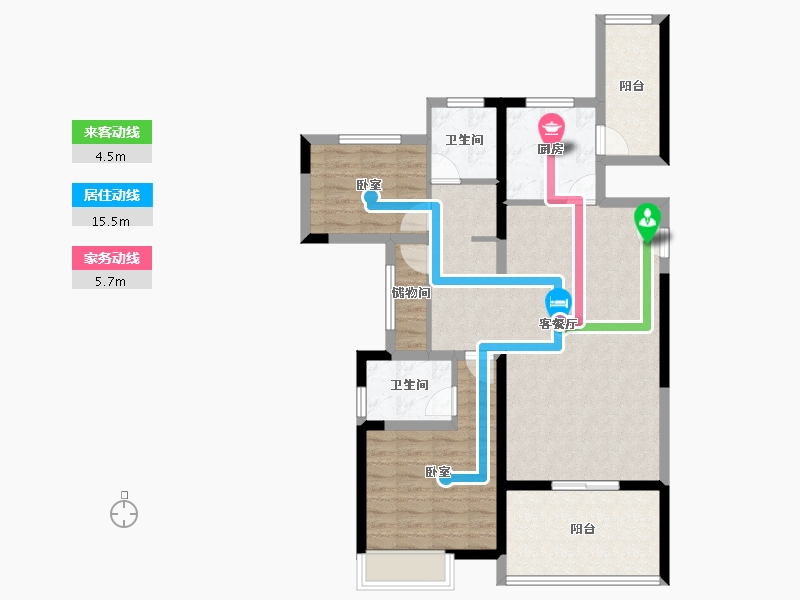 陕西省-西安市-大兴九臻-91.05-户型库-动静线