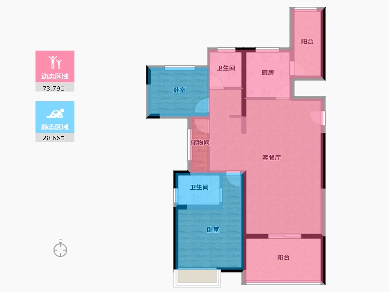 陕西省-西安市-大兴九臻-91.05-户型库-动静分区