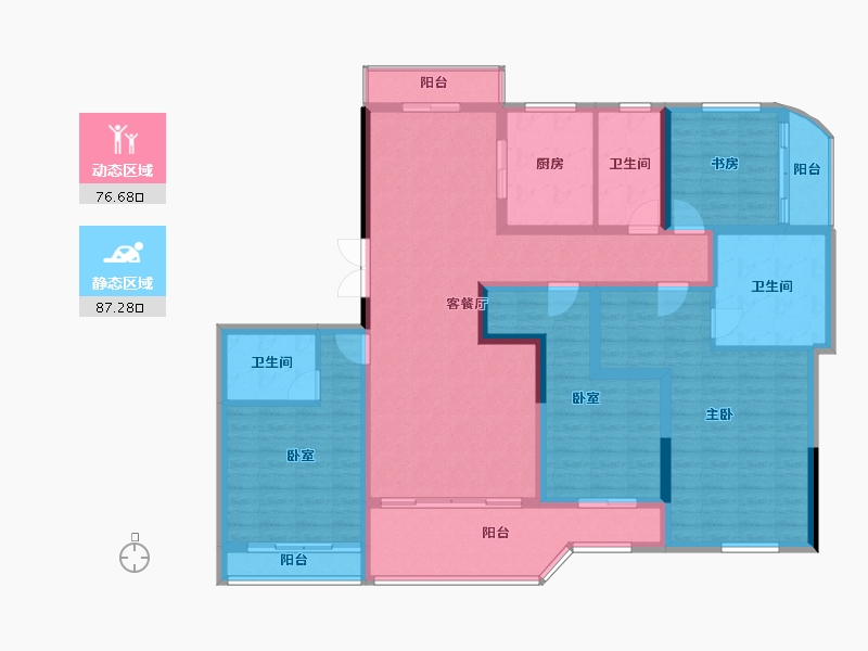 浙江省-绍兴市-金昌白鹭凤林-146.84-户型库-动静分区