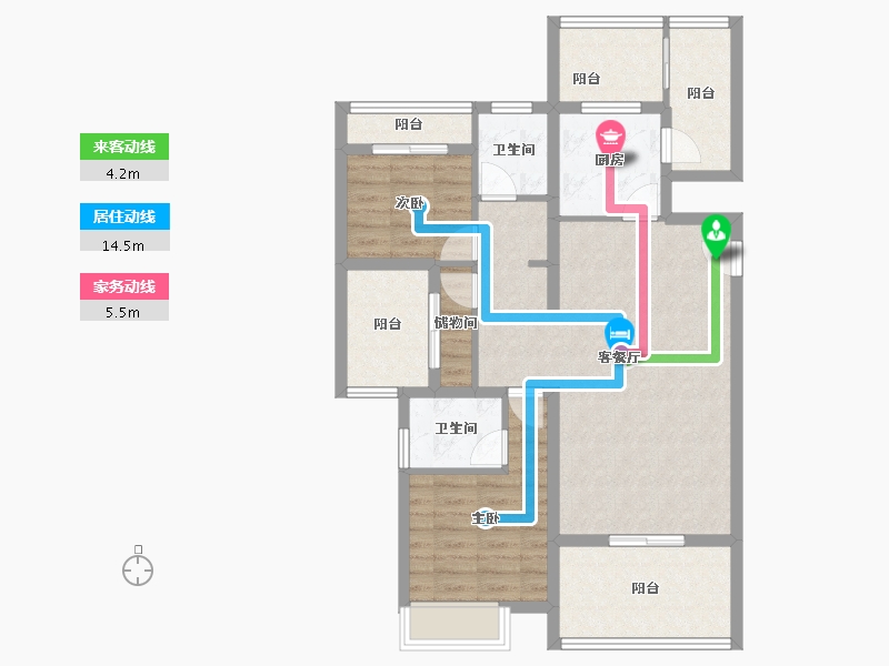 陕西省-西安市-大兴九臻-91.06-户型库-动静线