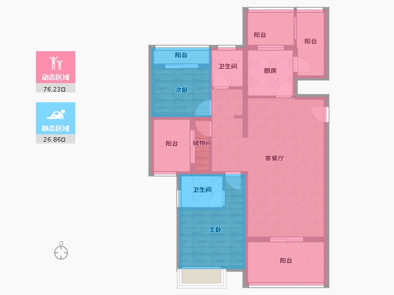 陕西省-西安市-大兴九臻-91.06-户型库-动静分区