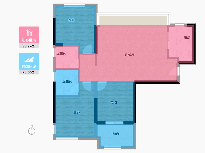 福建省-漳州市-角美保利时光印象-71.20-户型库-动静分区