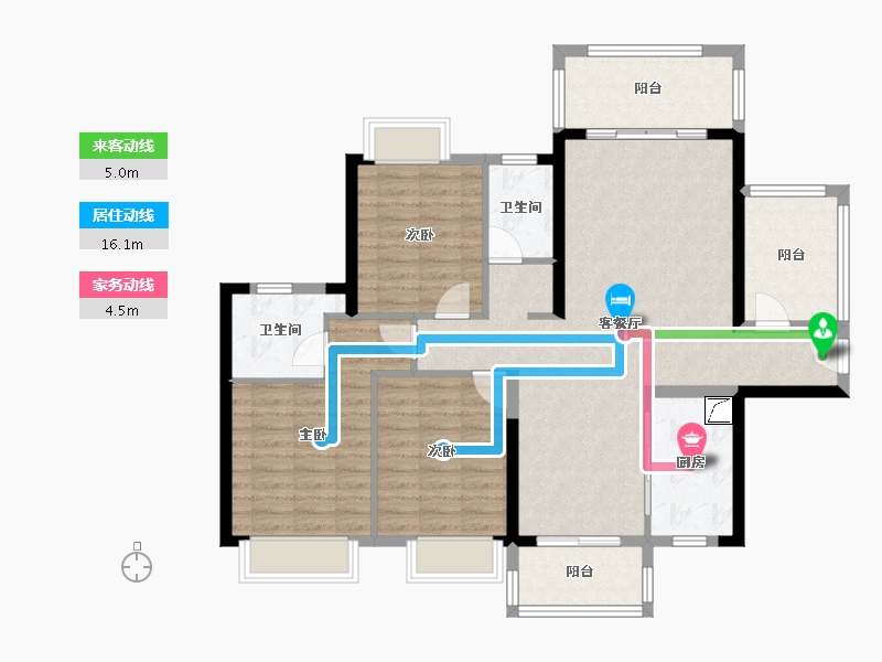 广东省-湛江市-申蓝宝邸-107.00-户型库-动静线