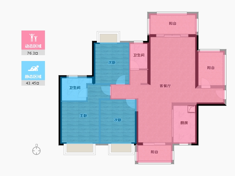 广东省-湛江市-申蓝宝邸-107.00-户型库-动静分区