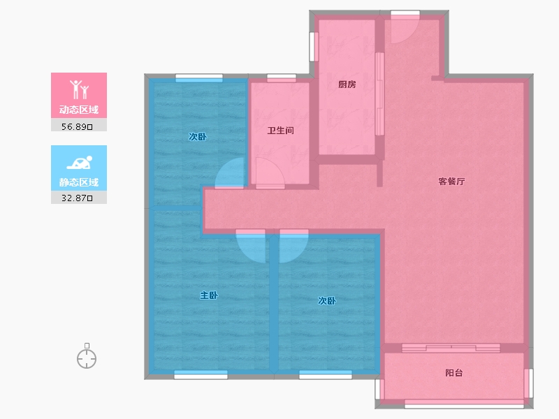 湖北省-武汉市-海林康桥官邸-80.01-户型库-动静分区