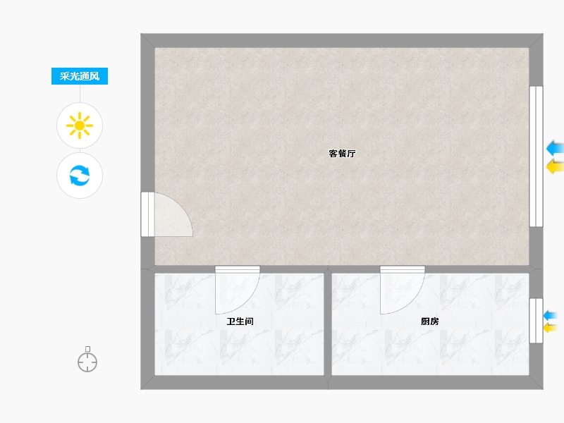 陕西省-西安市-当代宏府MOMA-37.95-户型库-采光通风