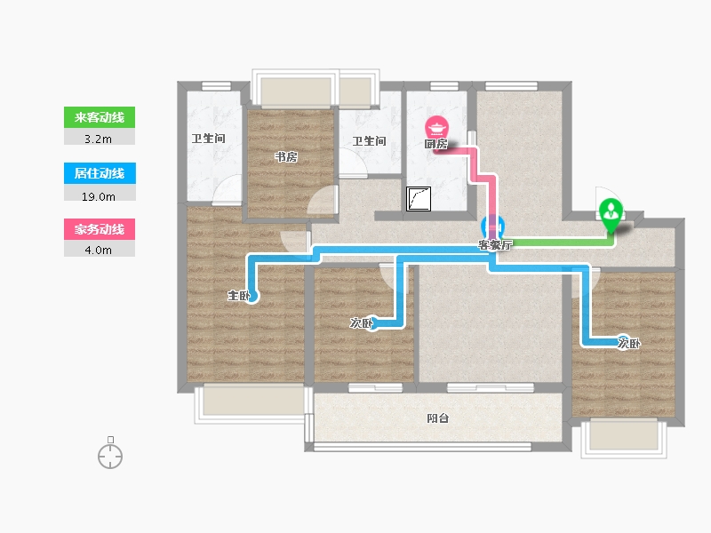 江苏省-无锡市-大华公园城市-98.34-户型库-动静线