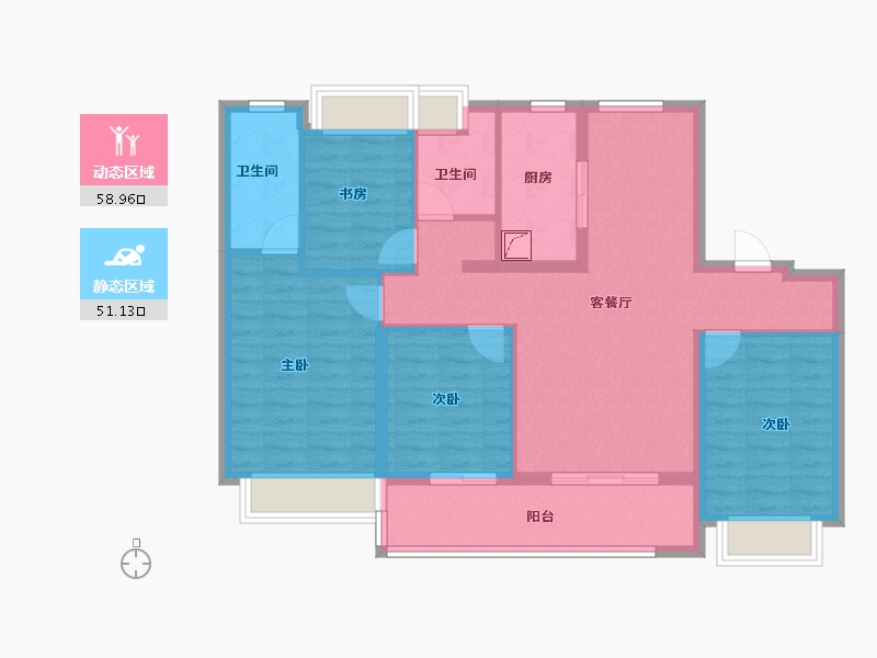 江苏省-无锡市-大华公园城市-98.34-户型库-动静分区