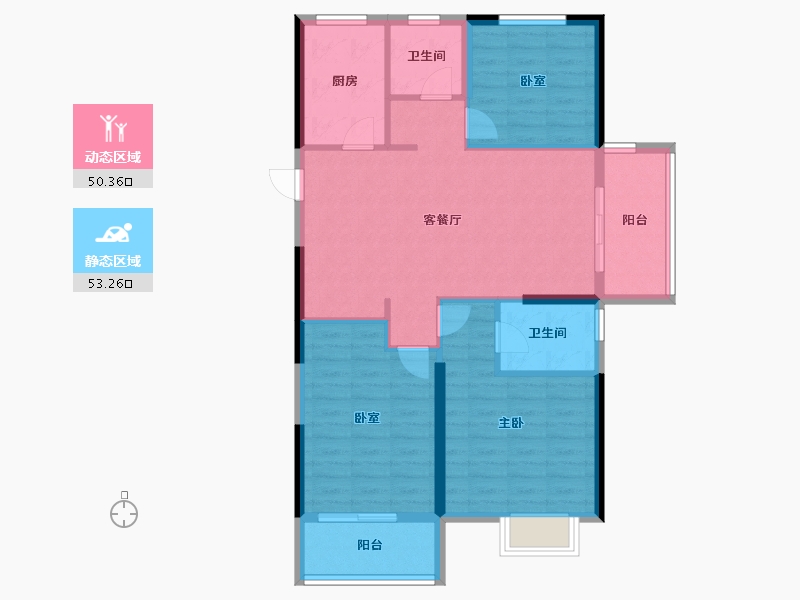 河南省-郑州市-汇泉博澳东悦城-93.60-户型库-动静分区