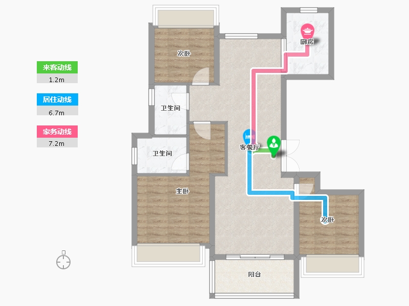 陕西省-西安市-万联锦绣翡翠湾-82.75-户型库-动静线